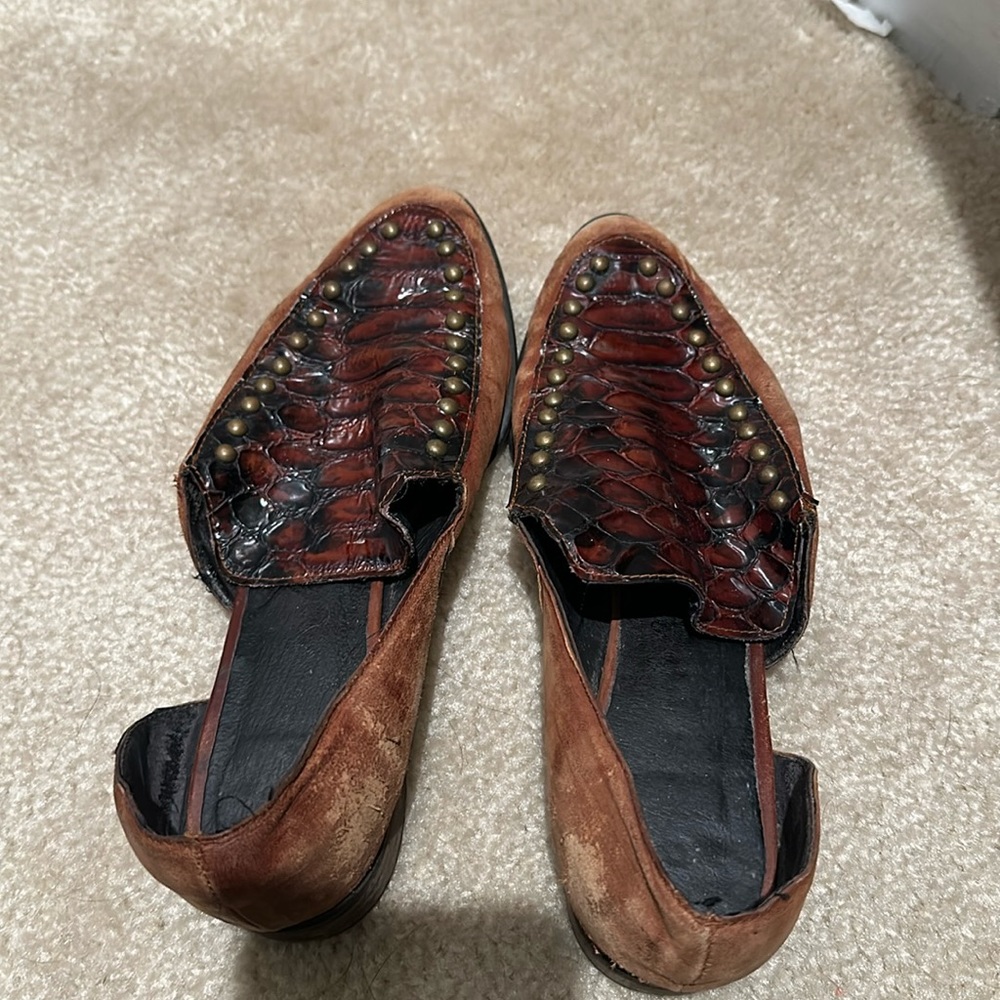 Free People Snake-print Loafers